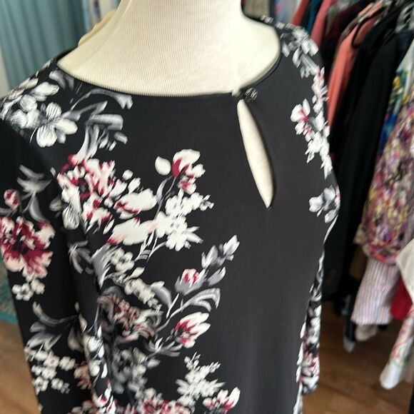 WHBM Black Floral Tunic/Dress Size Small - Picture 8 of 12
